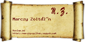 Marczy Zoltán névjegykártya